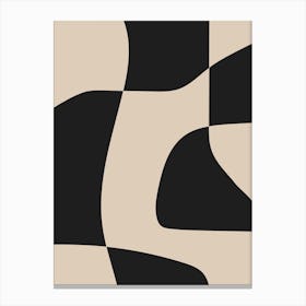 Beige And Black Abstract Shapes 2 Canvas Print