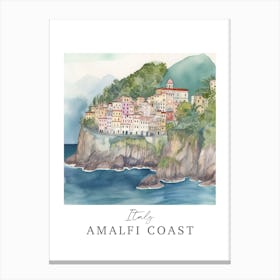 Italy        Amalfi Coast Storybook 4 Travel Poster Watercolour Canvas Print