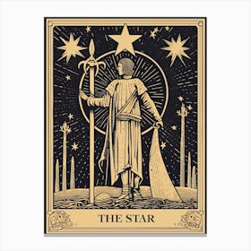 The Star Tarot Card, Vintage 0 Canvas Print