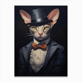 Gangster Cat Cornish Rex 2 Canvas Print