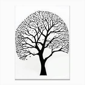 Sycamore Tree Simple Geometric Nature Stencil 2 1 Canvas Print