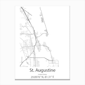 St. Augustine, United States Minimalist Map Lienzo