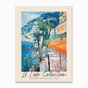 Positano, Amalfi Coast   Italy Il Lido Collection Beach Club Poster 8 Canvas Print