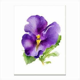 Pansy Wildflower Watercolour 2 Canvas Print