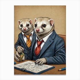 Ferrets In Business Suits Canvas Print