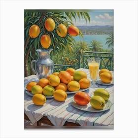 Mangoes On The Table 1 Canvas Print