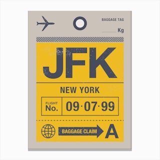 New York Luggage Tag Canvas Print
