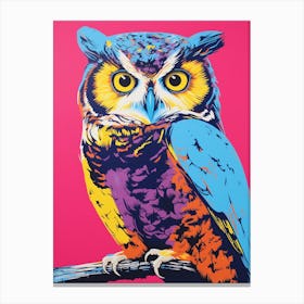 Andy Warhol Style Bird Eastern Screech Owl 3 Canvas Print