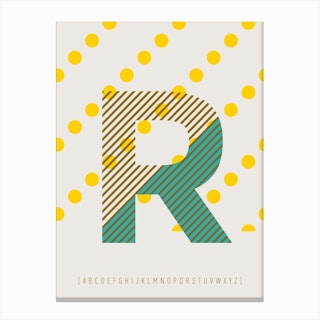R Typeface Alphabet Canvas Print