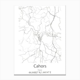 Cahors,France Minimalist Map Canvas Print