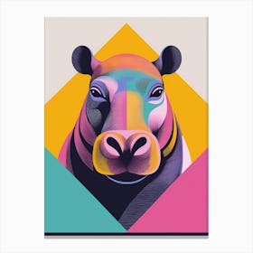 Hippo Portrait Illustration Canvas Print