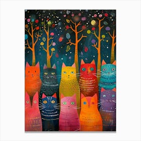 Cats In The Forest Canvas Print