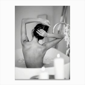 Woman In The Bathtub Bathroom Canvas Print