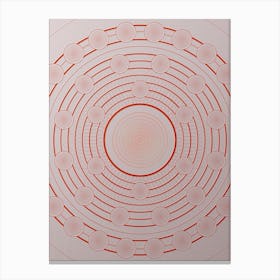 Geometric Glyph Circle Array in Tomato Red n.0222 Canvas Print