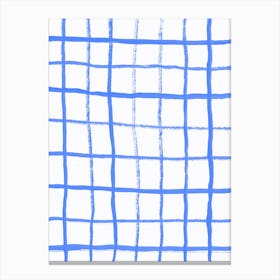 Grid Blue Windowpane Canvas Print