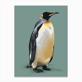 Emperor Penguin Stewart Island Ulva Island Minimalist Illustration 3 Canvas Print