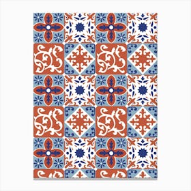 Azulejo - vector tiles, Portuguese tiles, Tile Pattern Canvas Print