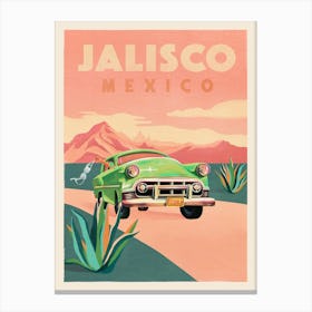 Travel Poster Jalisco Mexico Canvas Print