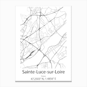 Sainte Luce Sur Loire,France Minimalist Map Canvas Print