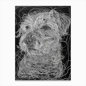 Dandie Dinmont Terrier Dog Line Sketch 2 Canvas Print