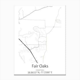 Fair Oaks Ranch,United States Minimalist Map 1 Canvas Print