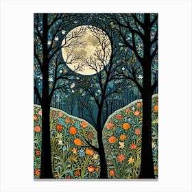 William Morris Moonlight In The Forest 4 Canvas Print