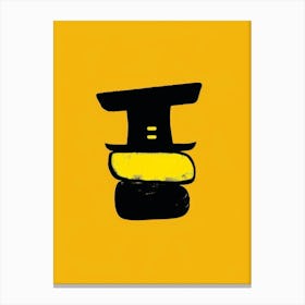 Black And Yellow Hat Canvas Print