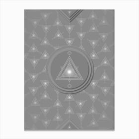 Geometric Glyph Sigil with Hex Array Pattern in Gray n.0140 Canvas Print