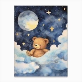 Baby Bear 3 Sleeping In The Clouds Canvas Print