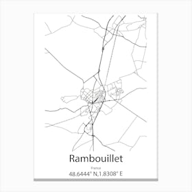 Rambouillet,France Minimalist Map Canvas Print