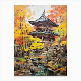 Autumn Gardens Painting Ninna Ji Temple Japan 2 Canvas Print