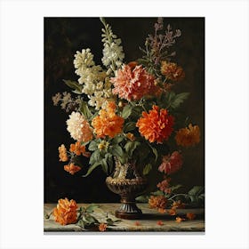 Baroque Floral Still Life Celosia 3 Canvas Print