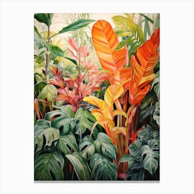 Tropical Plant Painting Chinese Evergreen 4 Canvas Print