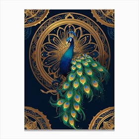 Peacock Wallpaper Canvas Print