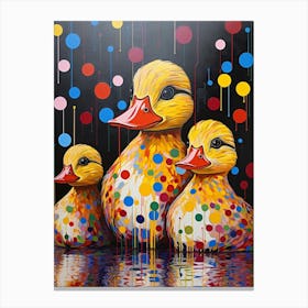 Polka Dot Ducklings 5 Canvas Print