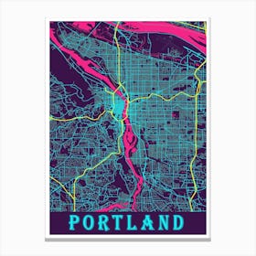Portland Map Poster 1 Canvas Print