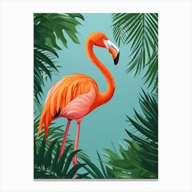 Greater Flamingo Yucatan Peninsula Mexico Tropical Illustration 5 Canvas Print
