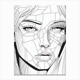 Geometric Stained Glass Effect Face 1 Canvas Print