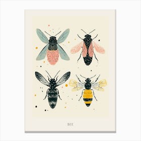 Colourful Insect Illustration Bee 7 Poster Canvas Print
