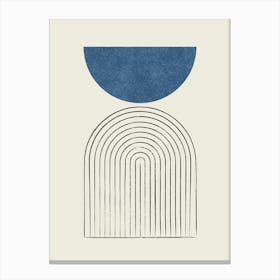 Arch Balance Mid-century Modern - Abstract Modern Minimalist Navy Blue Canvas Print