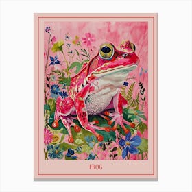 Floral Animal Painting Frog 3 Poster Canvas Print