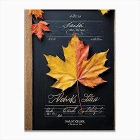 A Maple Leaf Intricately Crafted In Vibrant Yellow And Orange Hues To Showcase Autumns Majesty Re (1) Canvas Print