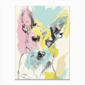 Colourful Dog Abstract Line Illustration 2 Canvas Print