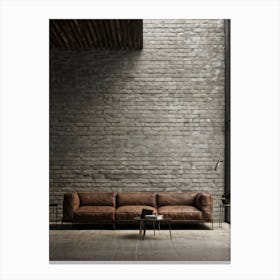 A Gritty Concrete Wall Set In An Aged Urban Environment Capturing The Rough Texture Of The Block Ca (2) Canvas Print