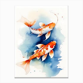 Koi Fish Watercolor Painting (24) Canvas Print