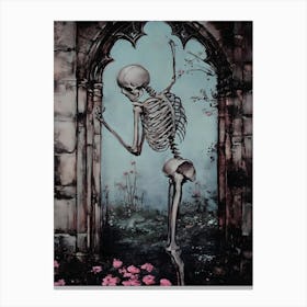 Skeleton In The Garden Canvas Print