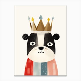 Little Badger 3 Wearing A Crown Canvas Print