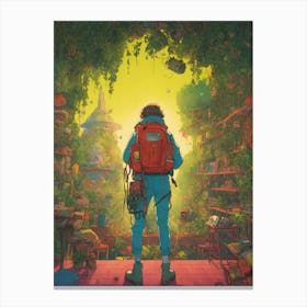 Man With A Backpack Canvas Print