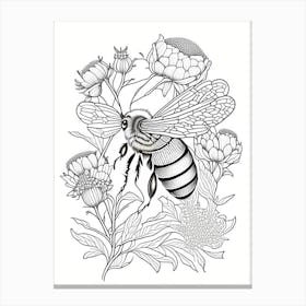 Honeybee 5 William Morris Style Canvas Print