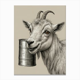 Goat With A Can Canvas Print